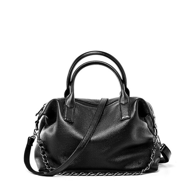 

women one shoulder shopping bag big high-capacity genuine leather material wholesale fashion bags handbag tote black c167