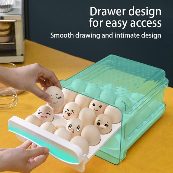 

storage baskets kitchen refrigerator eggs box holder food container case neat saving space organizer egg tray