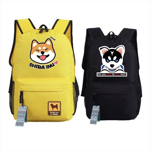 

shiba inu doge women backpack smile face oxford travel school bags mochila feminina gifts lapbagpack cute husky bookbag