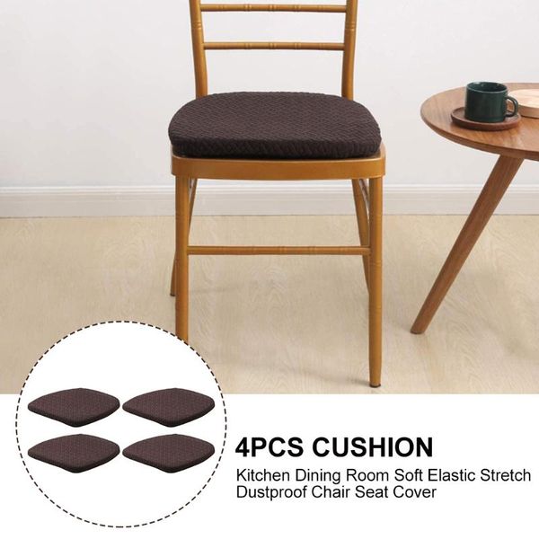 

4pcs kitchen protector anti dirty slipcover dustproof washable removable dining room home chair seat cover elastic stretch soft covers