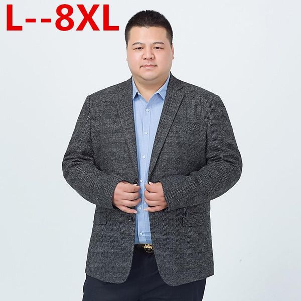 

men's jackets plus size 10xl 8xl 6xl 5xl 4xl men casual suit business style fashion design long sleeve loose fit suits masculine blazer, Black;brown