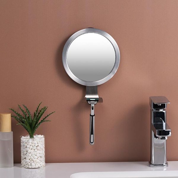 

mirrors bathroom powerful sucker bath fogless shower anti-fog make up mirror with shaver holder