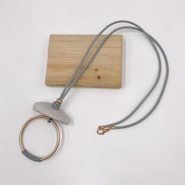 

pendant necklaces kara&kale boho fashion jewelry gothic necklace natural leather cord resin stone vintage collares long women, Silver
