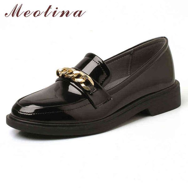 

women's casual shoes round toe chain and thick high heels wine color 2 9, Black