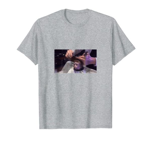 

funny dank meme monkey getting haircut t-shirt, White;black