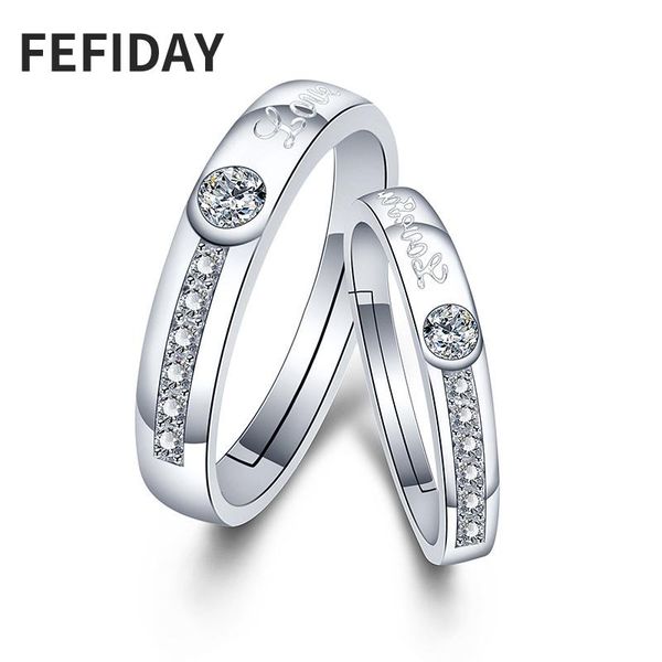 

wedding rings fefiday beautiful couple set for women mens fashion engagement love adjustable eternity promise ring, Slivery;golden