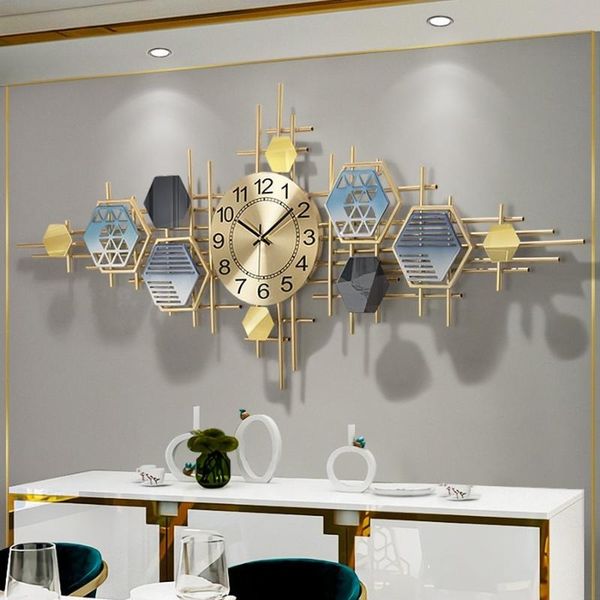 

wall clocks nordic wrought iron minimalistic clock large precise unique rose gold numbers reloj pared decoration ah50wc
