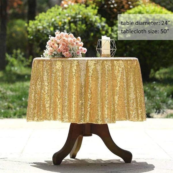 

table cloth gold sequin tablecloth shiny wedding linens 50inch round decorations