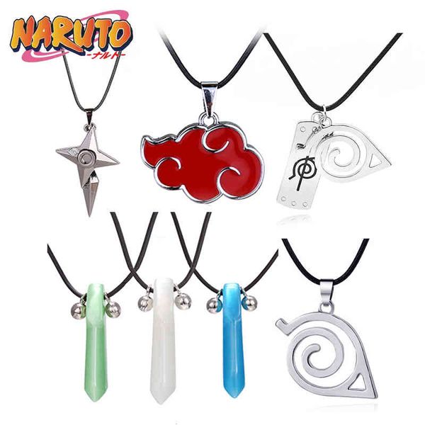 

20pcs anime cosplay akatsuki organization red cloud sign hokage tsunade uzumaki pendant necklace wholesale, Silver