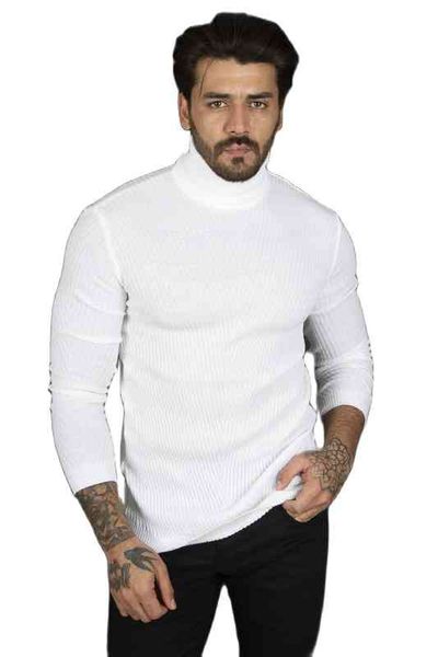 

deepsea male sweater half turtleneck mh pattern cotton lycra new season casual autumn winter 2200019, White;black