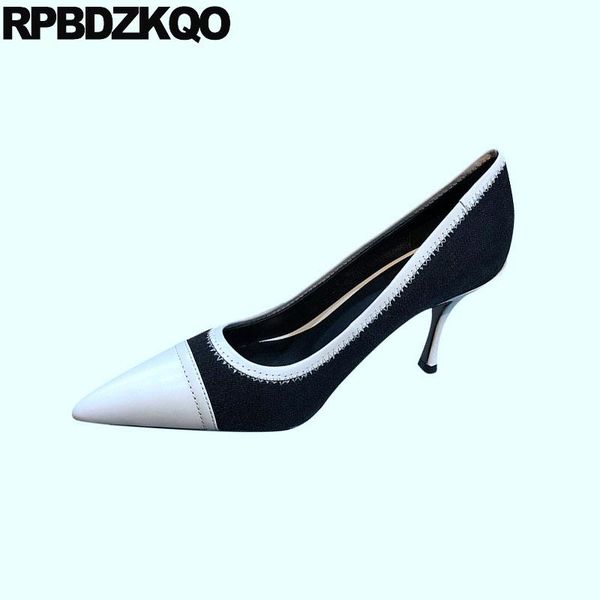 

dress shoes casual beige pointed toe stiletto scarpin thin designer heels women luxury 2021 high pumps size 4 34 medium slip on 3 inch, Black