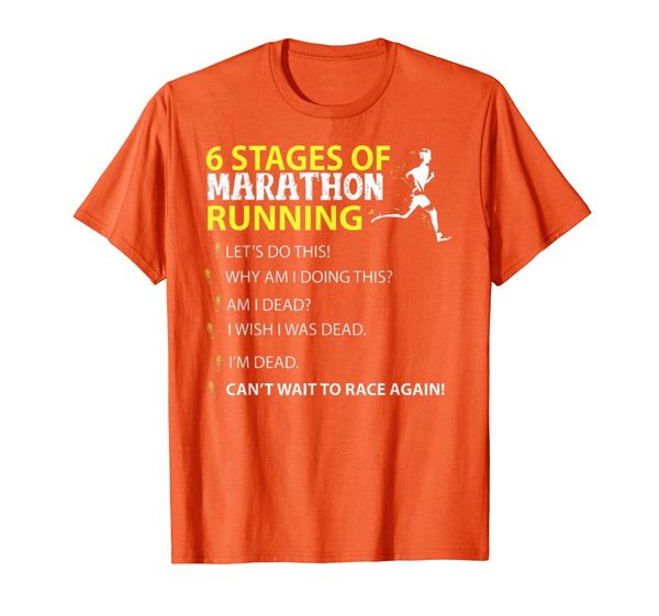 

6 stages marathon running t-shirt, White;black