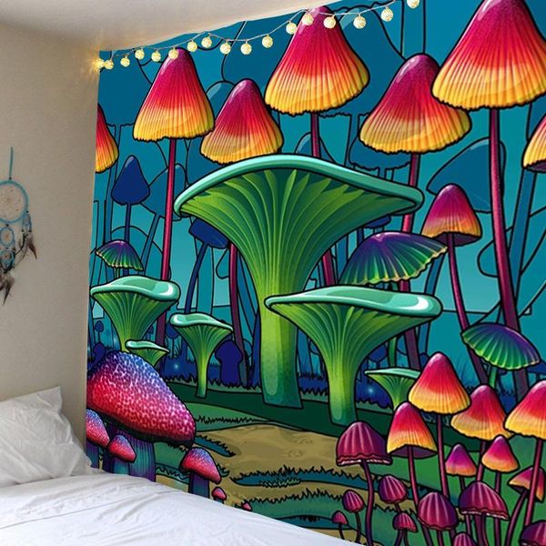

tapestries colorful mushroom tapestry family dormitory fancy decoration living room bedroom