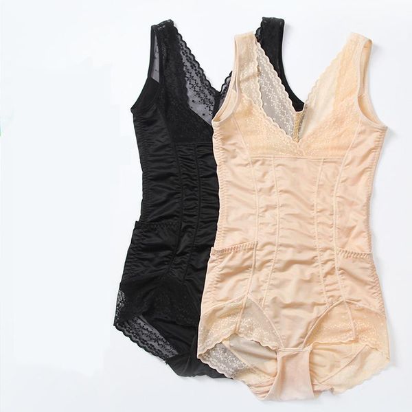 

women's shapers back take off design body shaping bodysuit tummy control flat belly hip push up bulift underwear shaper lace corsets, Black;white