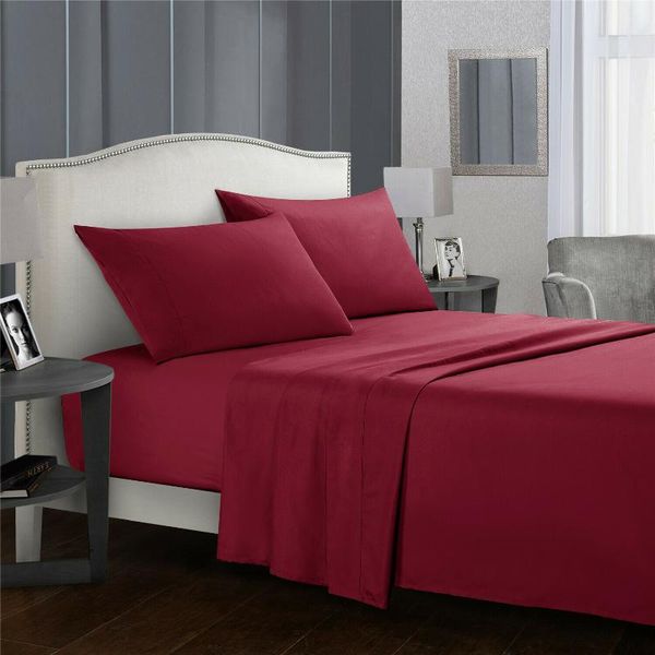 

3/4 in 1 bed sheets with fitted flat sheet pillow cases extra soft microfiber bedsheet set deep pockets for mattress bedding sets