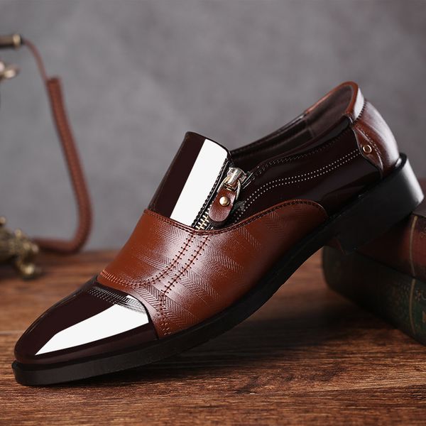 

classic business mens dress shoes fashion elegant formal wedding shoes men non-slip office oxford shoes for pointed mens, Black