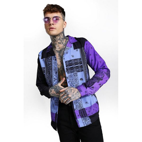 

fashion style men's long-sleeved shirt comfortable fit fashion retro style travel office entertainment, White;black