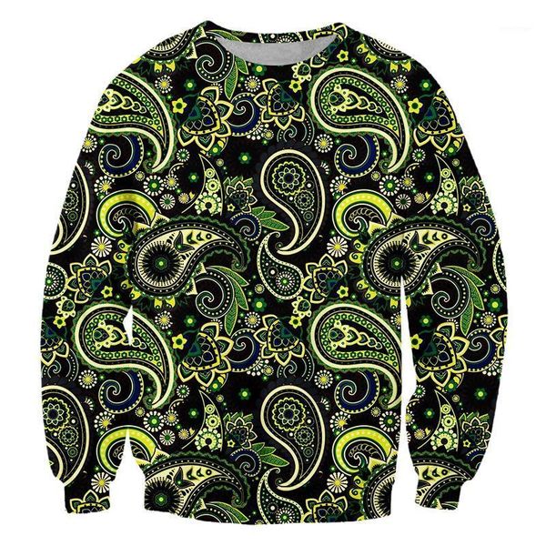 

men's hoodies & sweatshirts retro cashew flower autumn winter round neck stripe sweatshirt pullover long sleeved oversized sports hood, Black