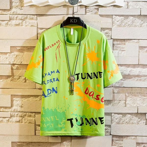 

men's t-shirts men t-shirt 2021 4 colors hip hop cotton o-neck printed letters clothes tees male streetwear coat 3xl, White;black