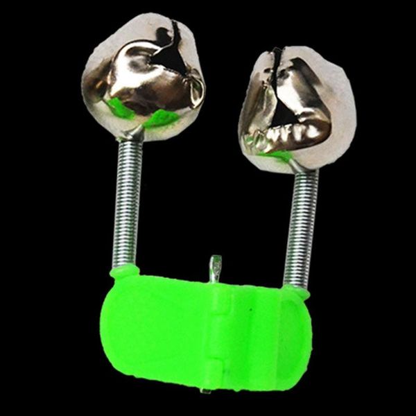 

10pcs fishing bite alarms rod bell clamp tip clip bells ring green abs accessory outdoor metal accessories