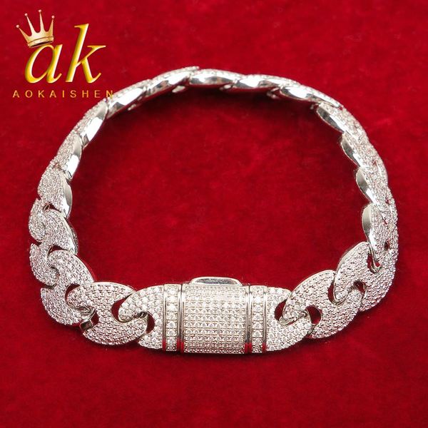 

link, chain bracelet for men miami solid color hip hop rock street jewelry 24k gold plated with cubic zirconia, Black