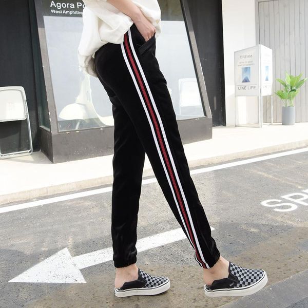 

women's pants & capris winter women trousers double-faced velvet thick casual harem warm loose sweatpants joggers pantalon femme street, Black;white