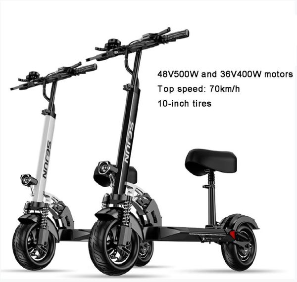 

inch folding electric scooter 500w two wheels driving with seat motorcycle skateboarding