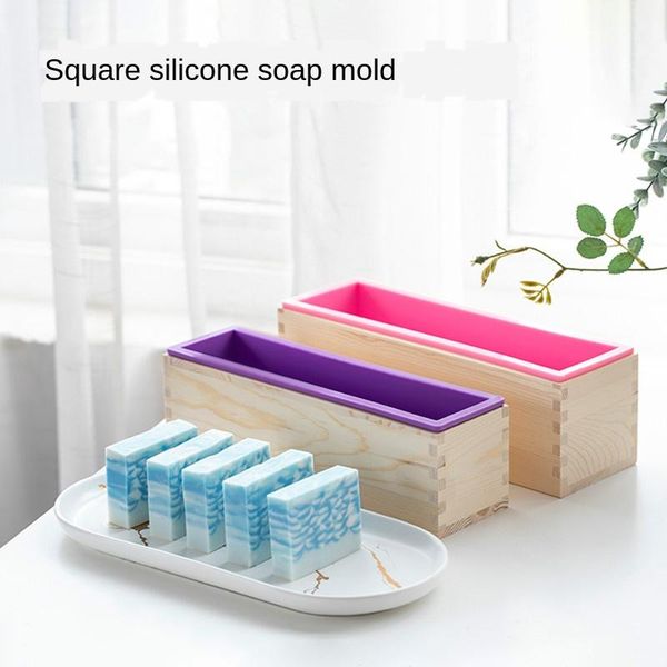 

soap mold rectangular diy handmade silicone + wooden frame standard square toast rendering cold tool craft tools