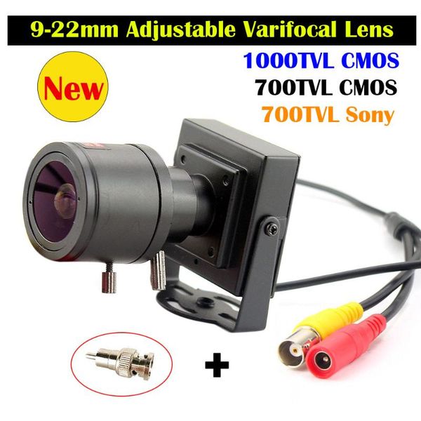 

cameras mini zoom camera 700tvl sony sensor 9-22mm varifocal manual lens 1000tvl coms hd security cctv car overtaking + rca adapt