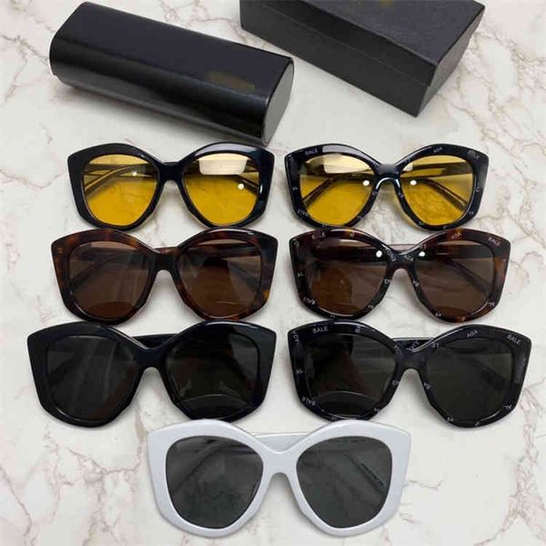 

2022 factory wholesale plate large frame cat's eye sunglasses men's and women's fashion ins net red star same sunglasses bb01, White;black