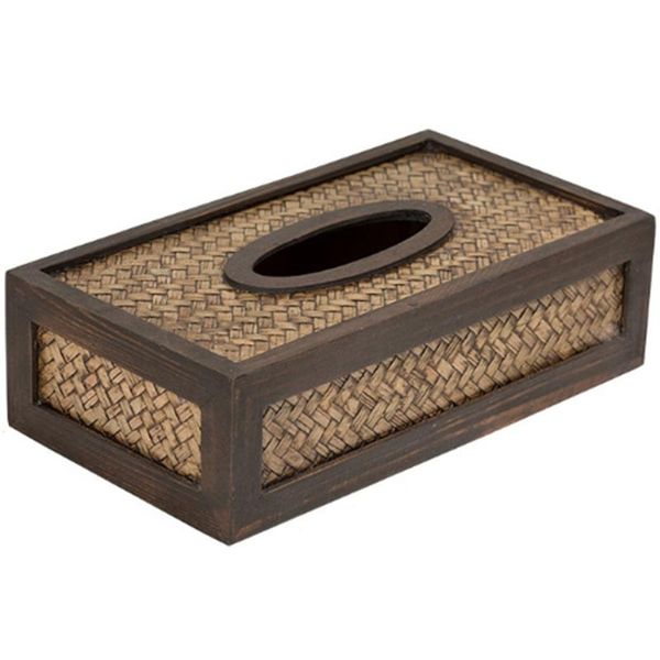 

tissue boxes & napkins simple solid wood living room box bamboo weaving take carton paper extraction rattan plaited articles