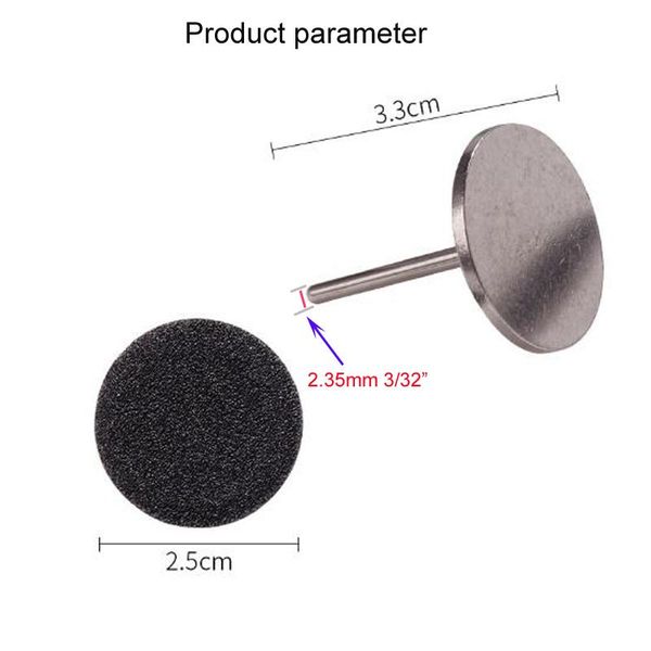 

nail art equipment 25mm pedicure drill bit electric manicure machine accessories tool sanding foot file round, Silver