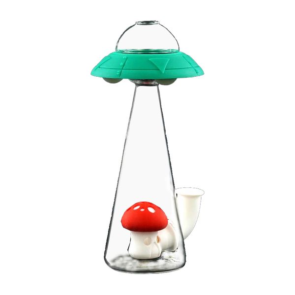 UFO Bong Wasserpfeifen Bohrinsel Wasserpfeifen Silikon Rauchhandpfeife Kostenlos mit 14mm Glasschale