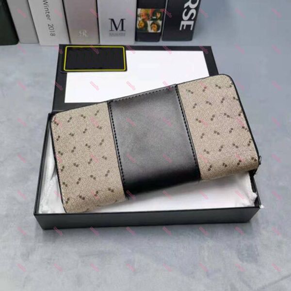 

brown classic designer alphabet wallet long zipper bag comes with a box c103, Red;black