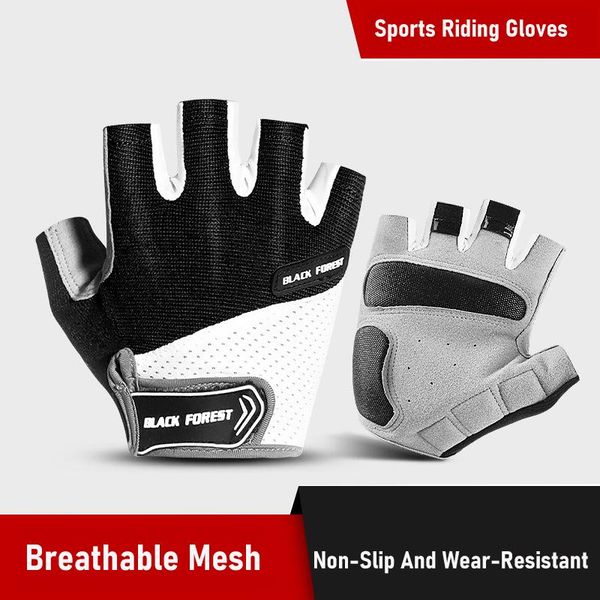 

cycling gloves half finger -slip -sweat gel bicycle riding mtb road mountain bike sports, Black
