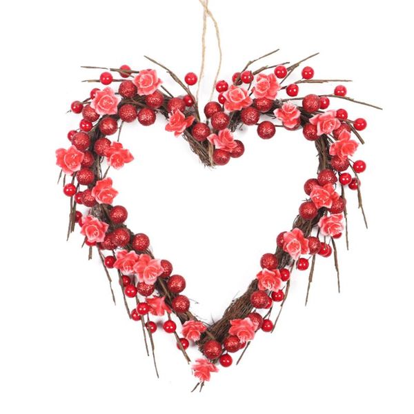 

wreath artificial flower ornaments heart shape home decorations wedding valentine's day gift decoration decorative flowers & wreaths
