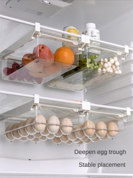 

adjustable stretchable refrigerator organizer drawer basket kitchen transparent storage box container grains sealed jar bottles & jars