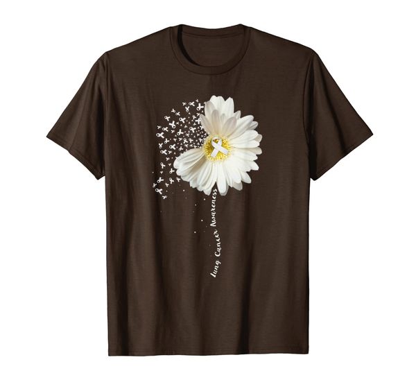 

lung cancer awareness shirt sunflower ribbon gift t-shirt, White;black