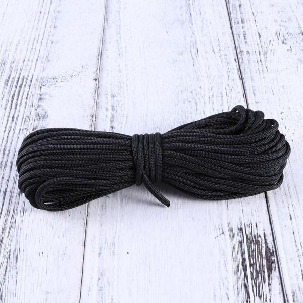 

outdoor gadgets paracord survival seven cores umbrella rope crafting kit nylon parachute cord (16 meters, black)