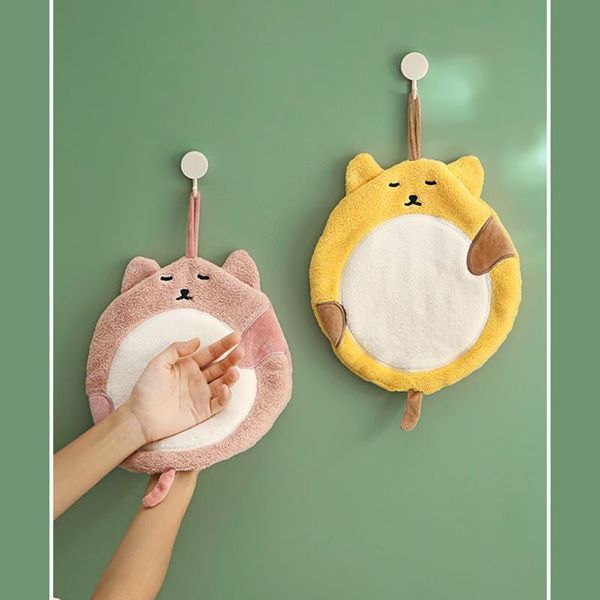 

towel coral velvet bathroom supplies soft hand absorbent cloth dishcloths cute cartoon thick hanging kitchen tools