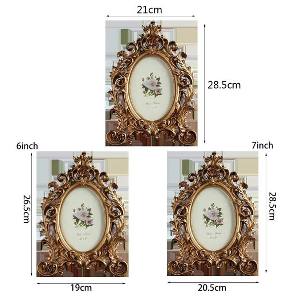

6/7/8/10 inch europe style po frames painting carved resin for tableto y5jc