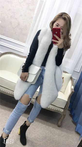 

women's fur & faux imported whole skin grass vest female long section 2021 real hair five generations autumn and winter season, Black