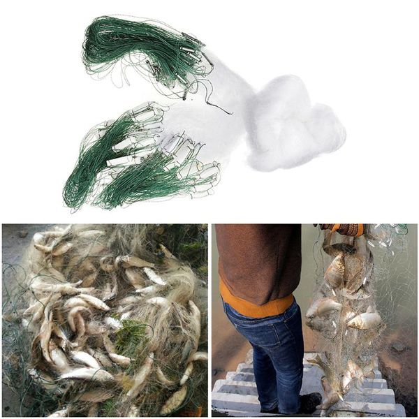

fishing accessories 25m 3 layers monofilament fish gill net with float 5 types fiber practical tool