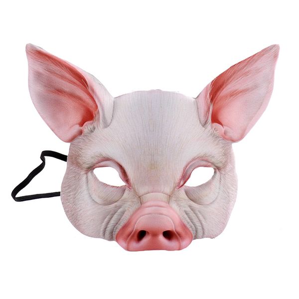 Fato de Halloween Mardi Gras Máscara Animal Pig Mardi Gras Máscaras para Adultos Masquerade Liderar Meia Face Masque Eda18009B