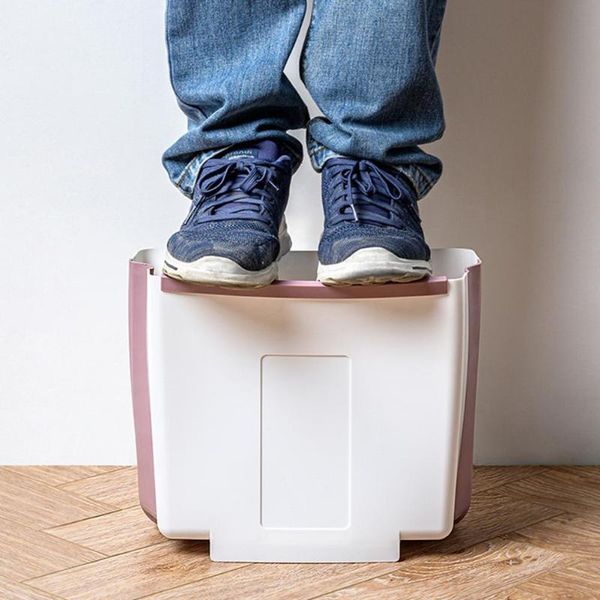

waste bins tear-resistant durable household cleaning bin tpr garbage holder multi-function for home