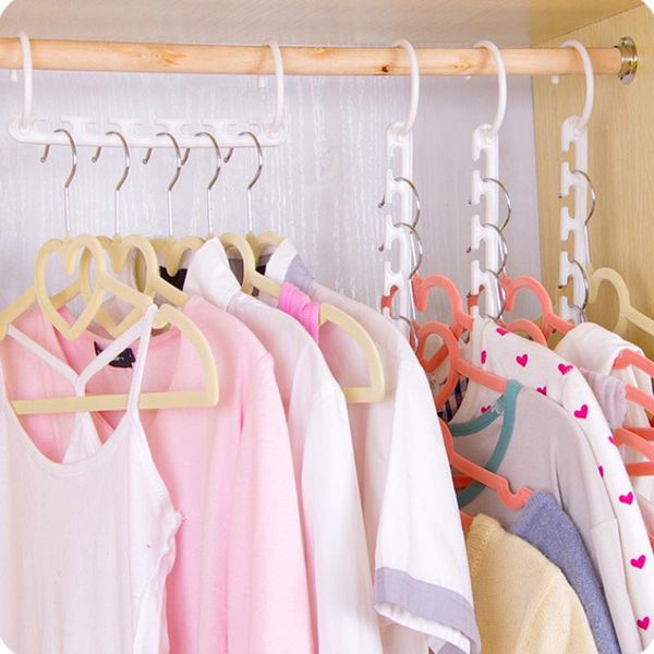 

hangers & racks 8pcs/set multi-functional magic clothes hanger slip-resistant space saving with hook closet organizer home storage