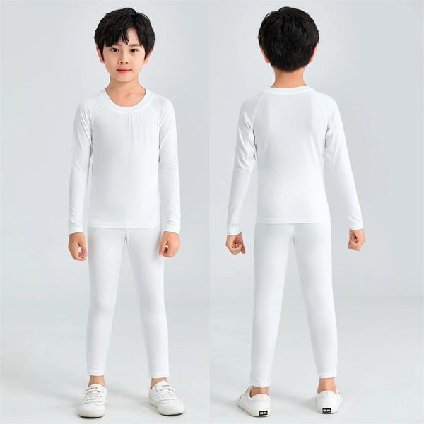 

gym clothing children fitness tights kids leggings running tracksuit men training jogging suits sports workout compression sets, White;black