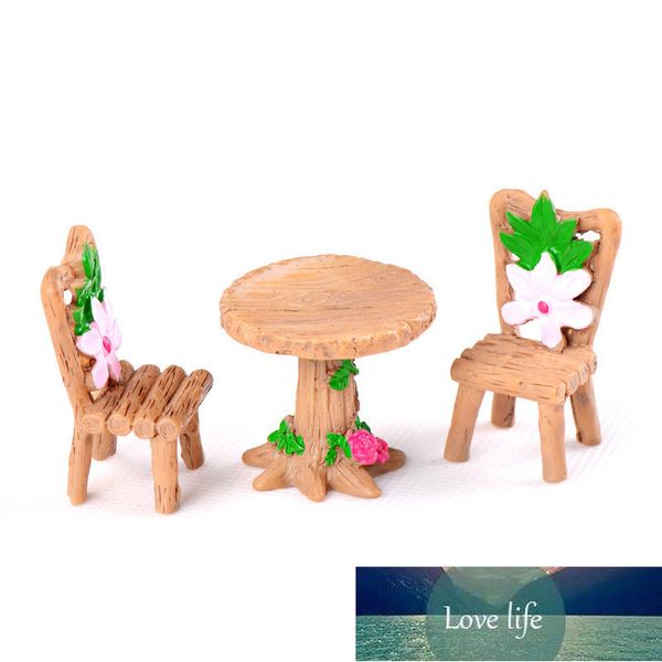 1sets tabela cadeira miniaturas resina artesanato diy fadas jardim micro paisagem bonsai figuras ornamentos de casa decoração acessórios