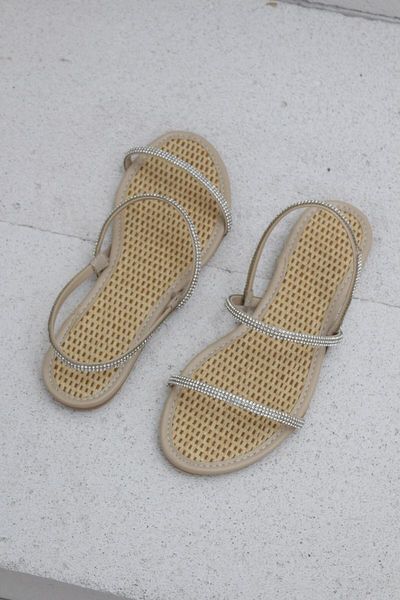 

sandals women's beige misky ten stone strip, Black