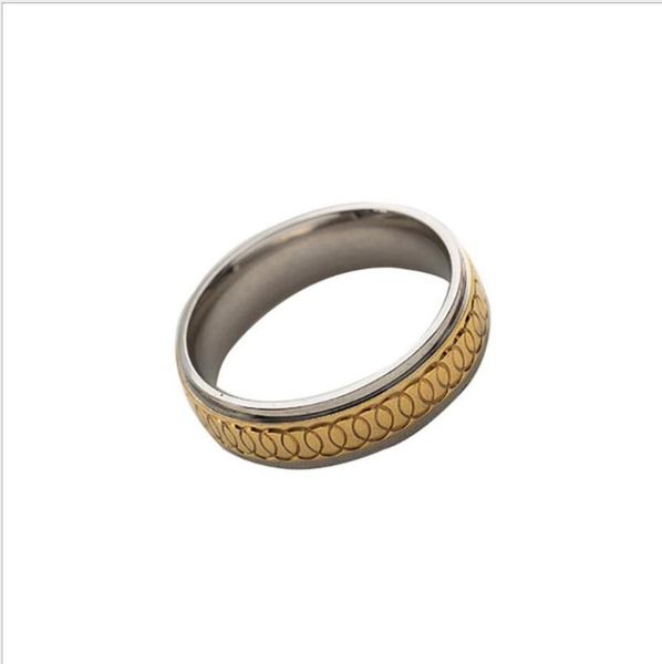 

cluster rings gold ring men's titanium steel, Golden;silver